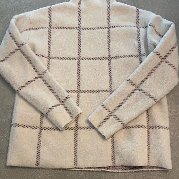 Cream and Brown Checkered Sweater - Picture 5 of 6